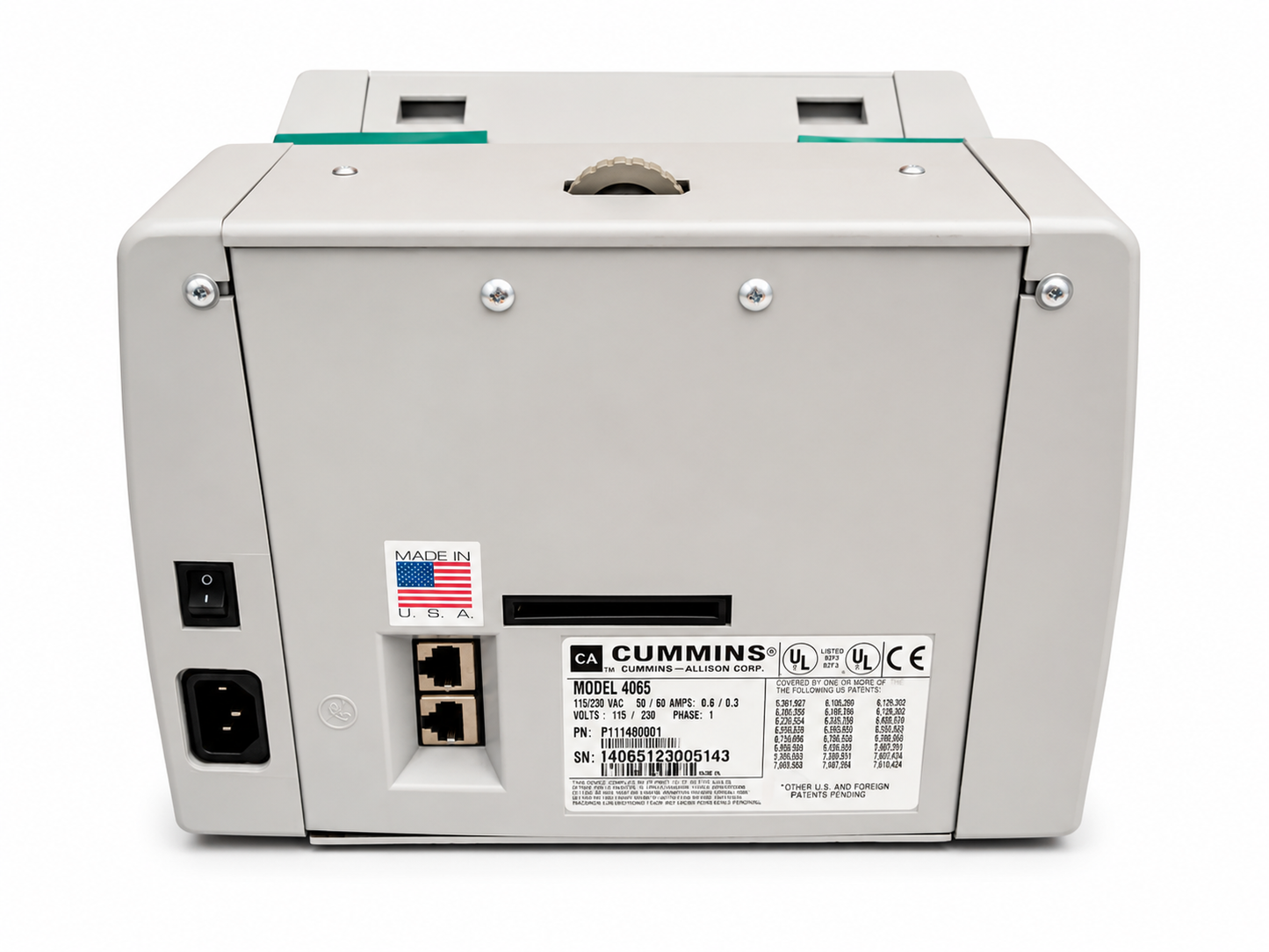 Cummins Allison JetScan 4065 Currency Counter & Counterfeit Detector | 406-9905-00 |