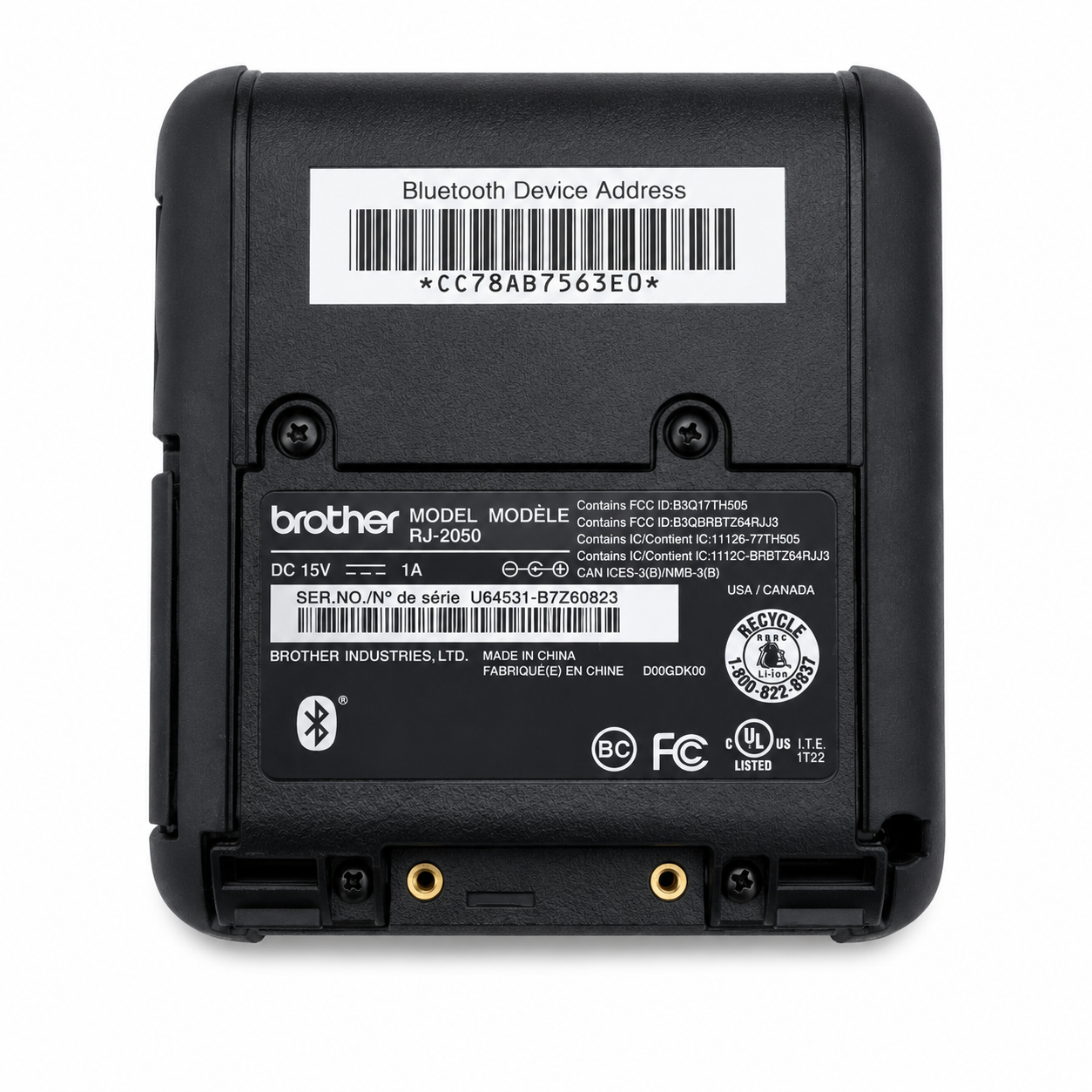 Brother RuggedJet RJ-2050 Portable Thermal Receipt Printer | Reconditioned | Wi-Fi Bluetooth USB | iOS Android Windows